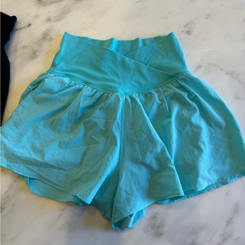 OFFLINE By Aerie Real Me Crossover Flowy Short blue xs